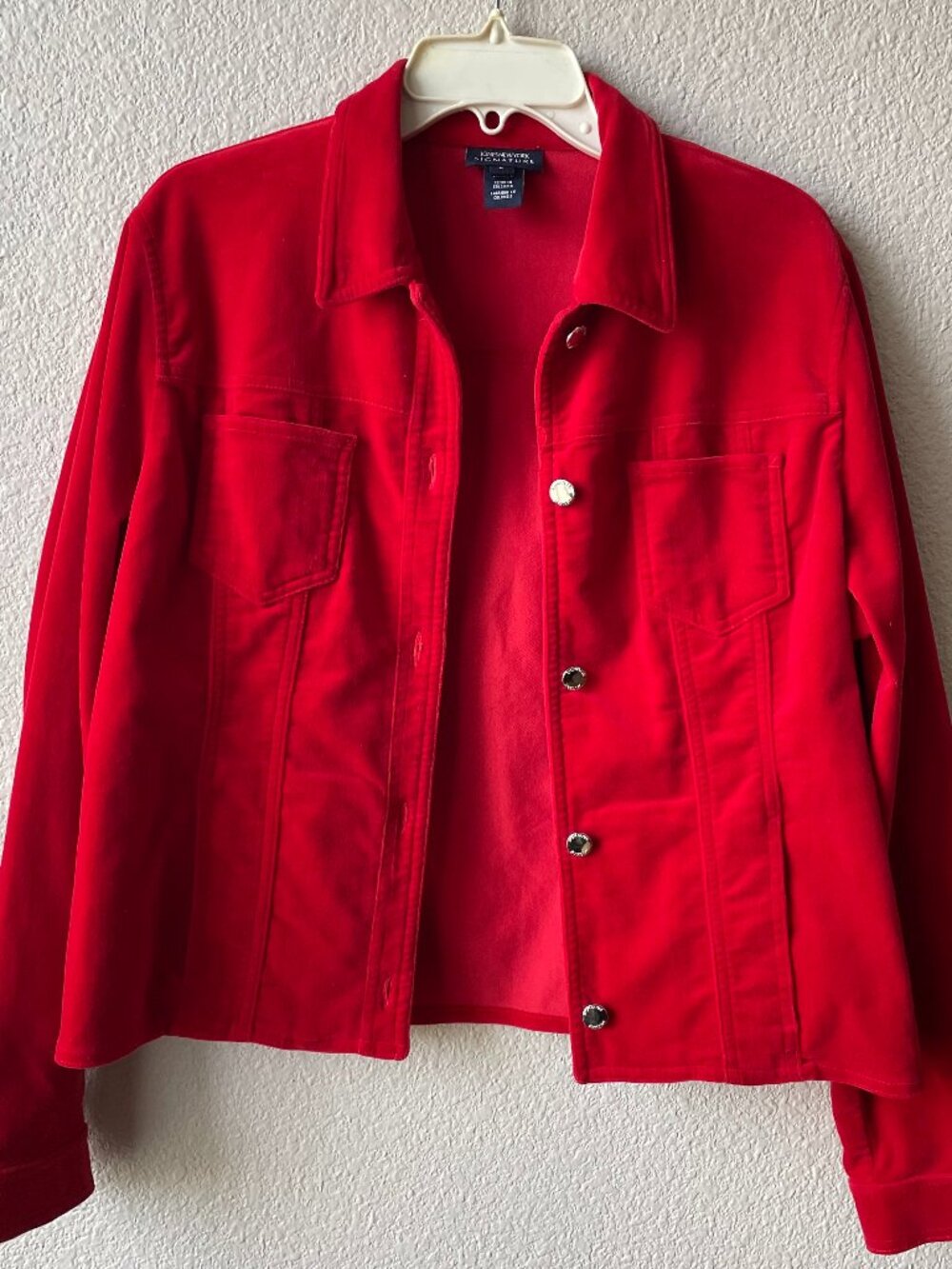 Jones New York Signature Women's Red Jacket Size L Vintage Coat